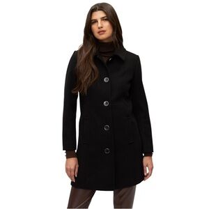 GEORGE SIMONTON Tall Coat Studio Black Formal Studio Wool Coat Front Button